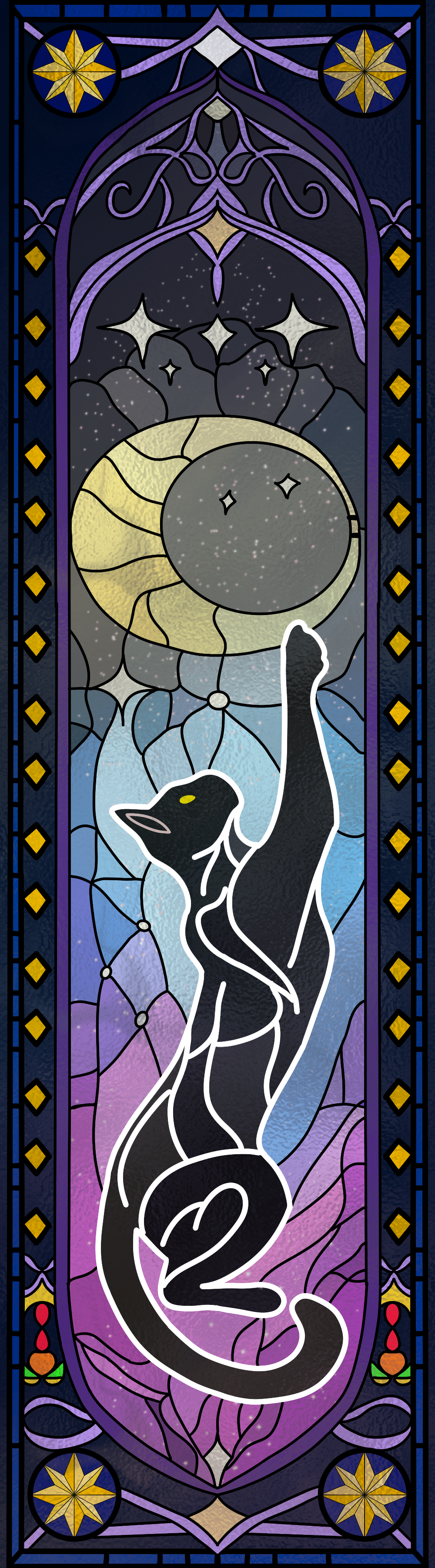 Lunar Grace Stained Glass Bookmark