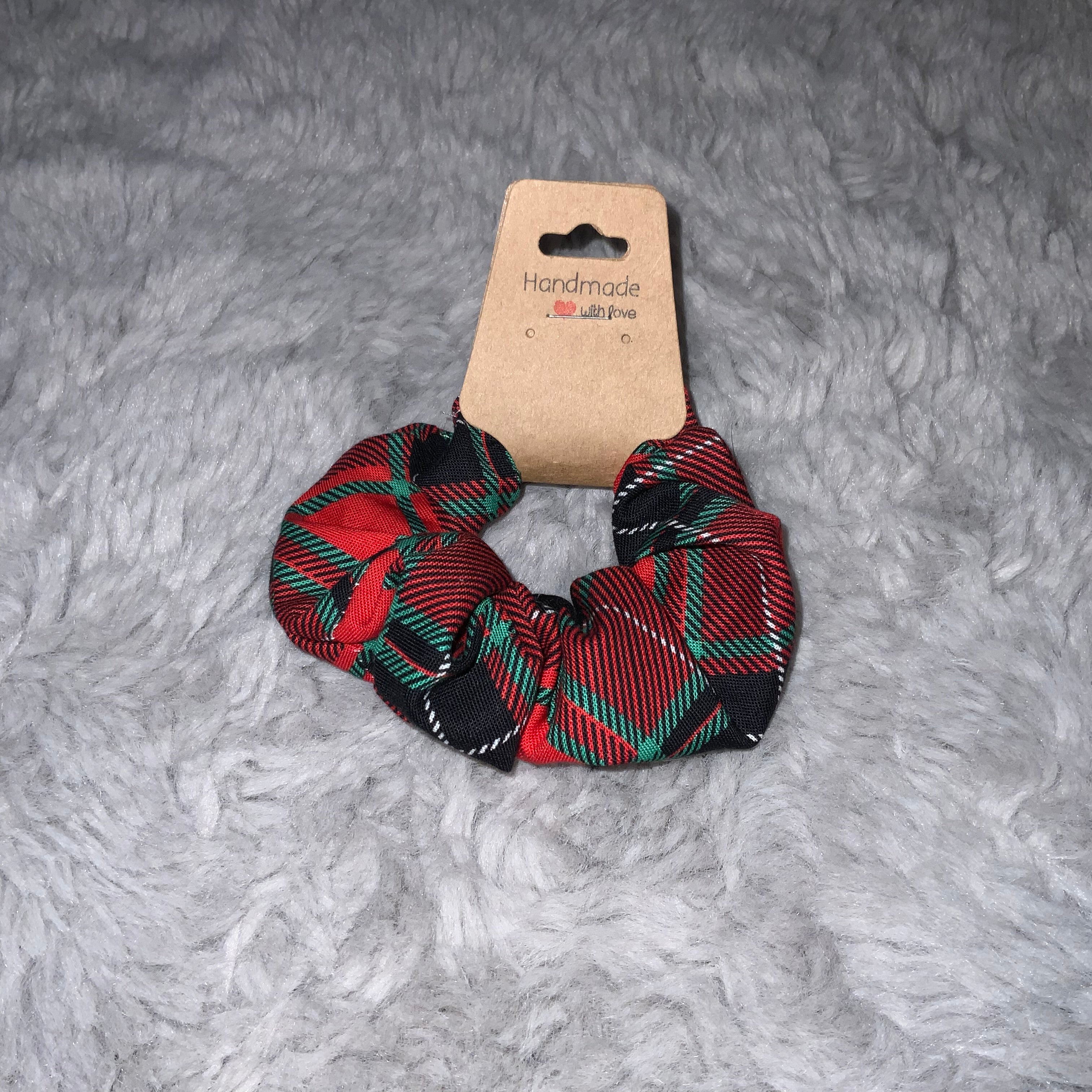Classic Red Tartan Scrunchie