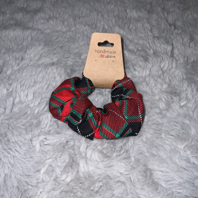 Classic Red Tartan Scrunchie