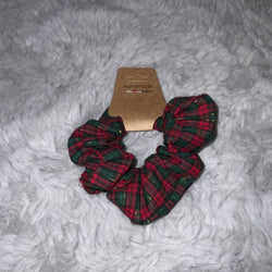 Shimmering Holiday Plaid Scrunchie