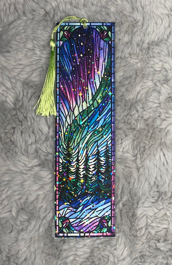 Northern Lights Stained Glass Bookmark