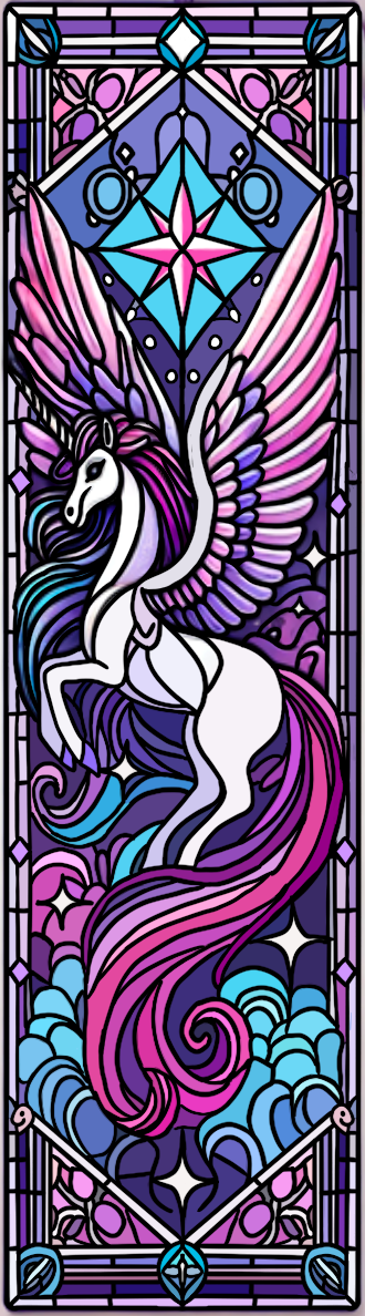 Alicorn Stained Glass Bookmark