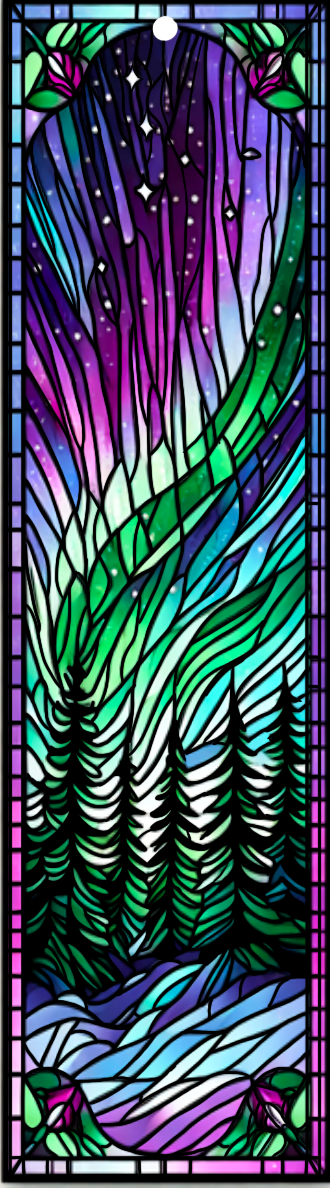 Northern Lights Stained Glass Bookmark