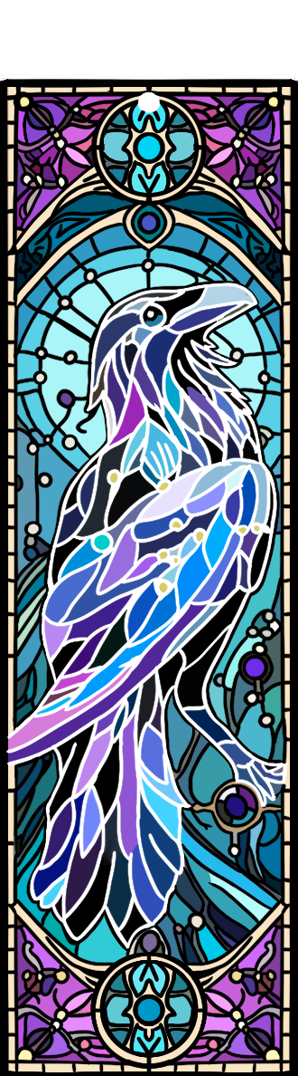 Raven Stained Glass Bookmark